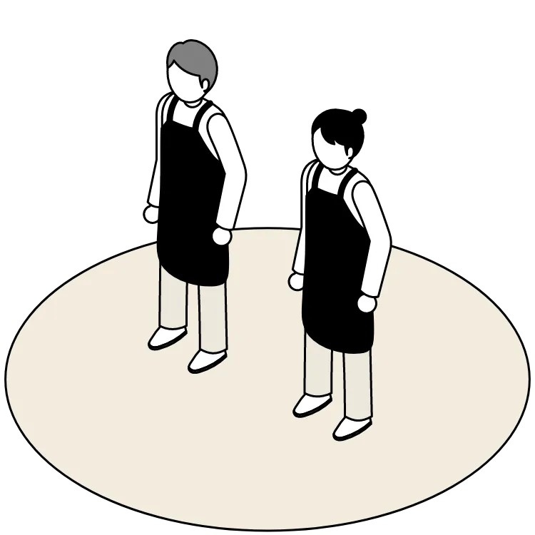 画像: 2人の男女が立っている